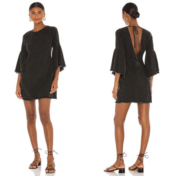 Free People Dresses & Skirts - Free People Reckless Life Denim Dress Black NWOT